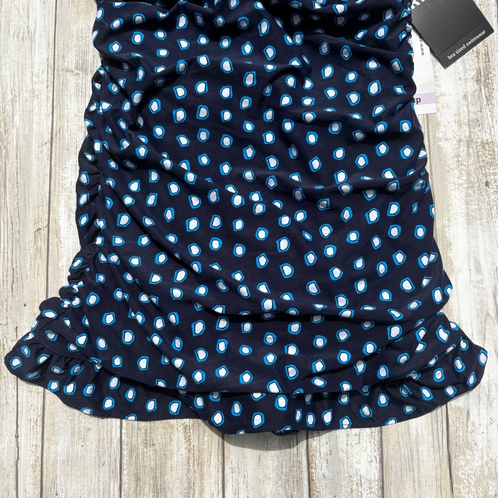 Coco‎ Reef Swimdress 32C Navy Blue NWT Ruched Underwire Ruffle Swimsuit Slimming - Picture 4 of 14